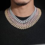 15mm Iced Out  Cuban Chain 3 Row Big Middle Row