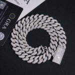 15mm Iced Out  Cuban Chain 3 Row Big Middle Row - Image 4