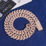 15mm Iced Out  Cuban Chain 3 Row Big Middle Row - Image 3