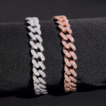 10mm 2 Rows Diamond Cuban Bracelet - Image 2