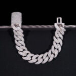 15mm 3 Row Of Diamonds Cuban Bracelet