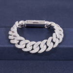 15mm 3 Row Of Diamonds Cuban Bracelet - Image 2
