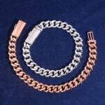 10mm 2 Rows Diamond Cuban Bracelet - Image 3