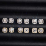 Moissanite Cluster Stud Earrings - Image 4