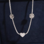 3mm One Heart Two Rose's Moissanite Tennis Necklace - Image 7