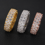 3 Row Moissanite Eternity Ring