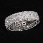 3 Row Moissanite Eternity Ring - Image 2