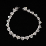 8mm Heart Link Moissanite Bracelet