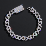 10mm Moissanite Infinity Link Bracelet