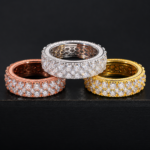 3 Row Moissanite Eternity Ring - Image 7