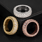 3 Row Moissanite Eternity Ring - Image 6