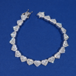 8mm Heart Link Moissanite Bracelet - Image 3