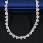 8mm Heart Link Moissanite Necklace - Image 2