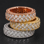 3 Row Moissanite Eternity Ring - Image 8