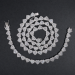 8mm Heart Link Moissanite Bracelet - Image 2