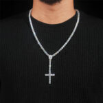 5mm Moissanite Cross Tennis Necklace
