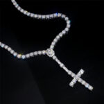 5mm Moissanite Cross Tennis Necklace - Image 3