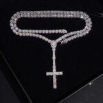 5mm Moissanite Cross Tennis Necklace - Image 5
