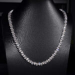 VVS1 Moissanite Pear Shape Tennis Necklace 7mm